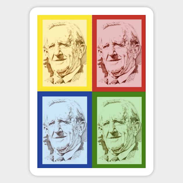 Four Tolkiens Sticker by Grant Hudson